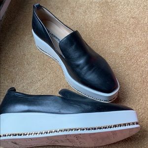 Karl Lagerfeld Brea Platform Black Leather Loafers